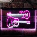 ADVPRO Guitar Electronic Acoustic Music Room Dual Color LED Neon Sign st6-m0014 - White & Purple