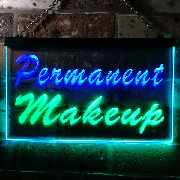 ADVPRO Permanent Makeup Beauty Salon Dual Color LED Neon Sign st6-m0037 - Green & Blue