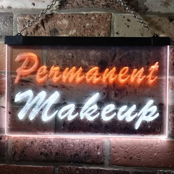 ADVPRO Permanent Makeup Beauty Salon Dual Color LED Neon Sign st6-m0037 - White & Orange