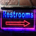 ADVPRO Restroom Arrow Toilet Display Dual Color LED Neon Sign st6-m0049 - Blue & Red