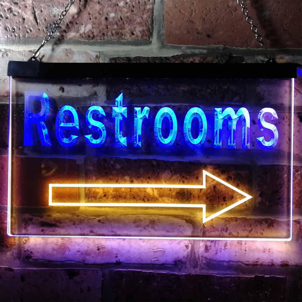 ADVPRO Restroom Arrow Toilet Display Dual Color LED Neon Sign st6-m0049 - Blue & Yellow