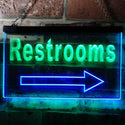 ADVPRO Restroom Arrow Toilet Display Dual Color LED Neon Sign st6-m0049 - Green & Blue