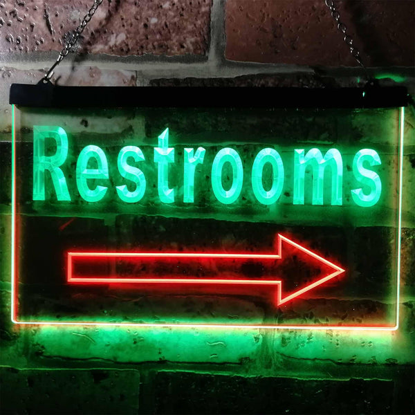 ADVPRO Restroom Arrow Toilet Display Dual Color LED Neon Sign st6-m0049 - Green & Red