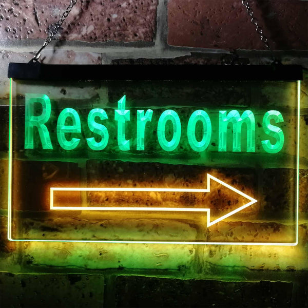 ADVPRO Restroom Arrow Toilet Display Dual Color LED Neon Sign st6-m0049 - Green & Yellow