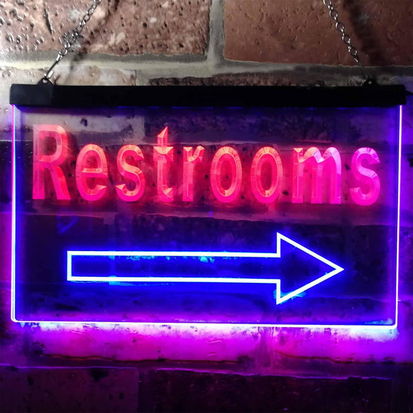 ADVPRO Restroom Arrow Toilet Display Dual Color LED Neon Sign st6-m0049 - Red & Blue