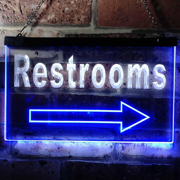 ADVPRO Restroom Arrow Toilet Display Dual Color LED Neon Sign st6-m0049 - White & Blue