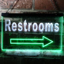 ADVPRO Restroom Arrow Toilet Display Dual Color LED Neon Sign st6-m0049 - White & Green