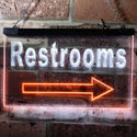 ADVPRO Restroom Arrow Toilet Display Dual Color LED Neon Sign st6-m0049 - White & Orange
