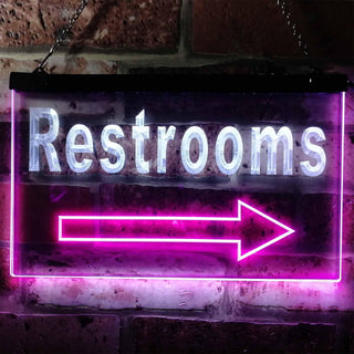 ADVPRO Restroom Arrow Toilet Display Dual Color LED Neon Sign st6-m0049 - White & Purple