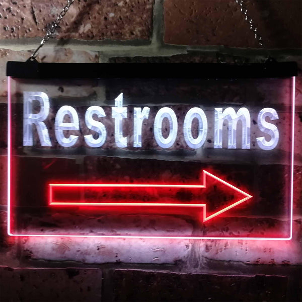 ADVPRO Restroom Arrow Toilet Display Dual Color LED Neon Sign st6-m0049 - White & Red