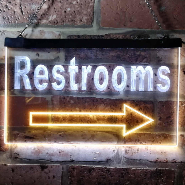 ADVPRO Restroom Arrow Toilet Display Dual Color LED Neon Sign st6-m0049 - White & Yellow