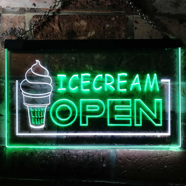 ADVPRO Ice Cream Open Shop Dual Color LED Neon Sign st6-m0079 - White & Green