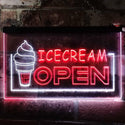 ADVPRO Ice Cream Open Shop Dual Color LED Neon Sign st6-m0079 - White & Red