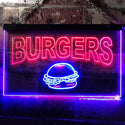 ADVPRO Burgers Fast Food Shop Dual Color LED Neon Sign st6-m0082 - Blue & Red