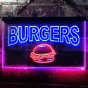 ADVPRO Burgers Fast Food Shop Dual Color LED Neon Sign st6-m0082 - Red & Blue