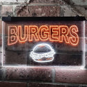 ADVPRO Burgers Fast Food Shop Dual Color LED Neon Sign st6-m0082 - White & Orange