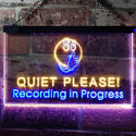 ADVPRO Recording in Progress Quiet Please On Air Studio Dual Color LED Neon Sign st6-m0096 - Blue & Yellow