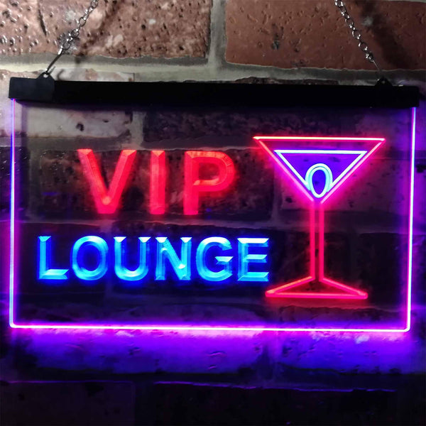 ADVPRO VIP Lounge Cocktails Glass Bar Wine Club Dual Color LED Neon Sign st6-m0103 - Blue & Red