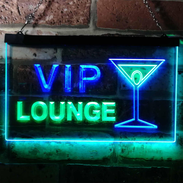 ADVPRO VIP Lounge Cocktails Glass Bar Wine Club Dual Color LED Neon Sign st6-m0103 - Green & Blue