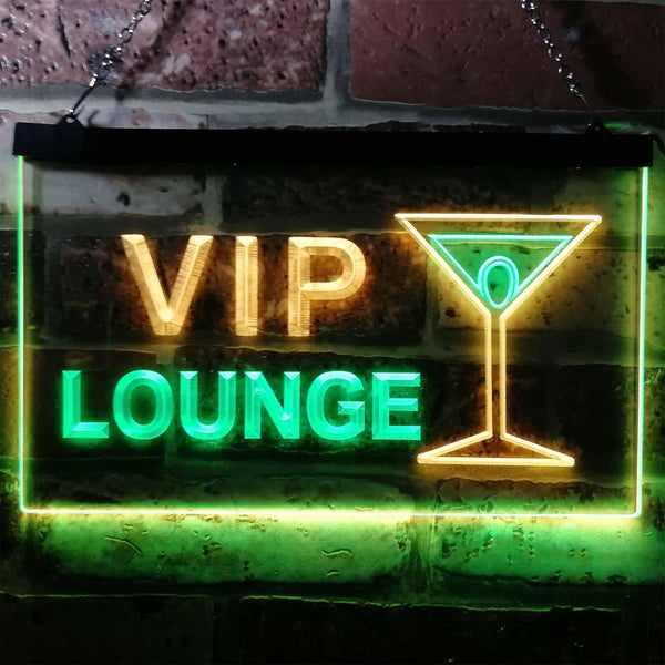 ADVPRO VIP Lounge Cocktails Glass Bar Wine Club Dual Color LED Neon Sign st6-m0103 - Green & Yellow