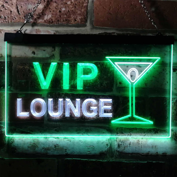 ADVPRO VIP Lounge Cocktails Glass Bar Wine Club Dual Color LED Neon Sign st6-m0103 - White & Green