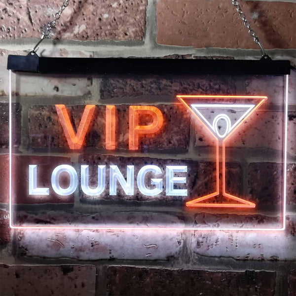 ADVPRO VIP Lounge Cocktails Glass Bar Wine Club Dual Color LED Neon Sign st6-m0103 - White & Orange