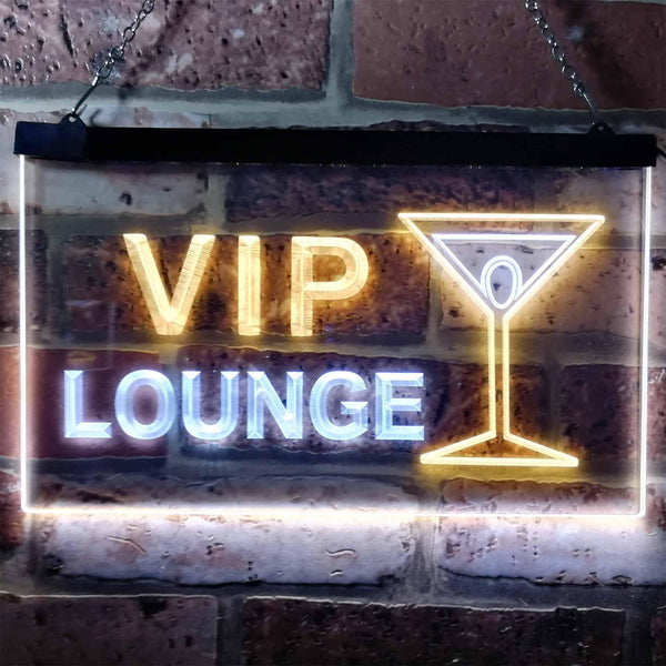 ADVPRO VIP Lounge Cocktails Glass Bar Wine Club Dual Color LED Neon Sign st6-m0103 - White & Yellow