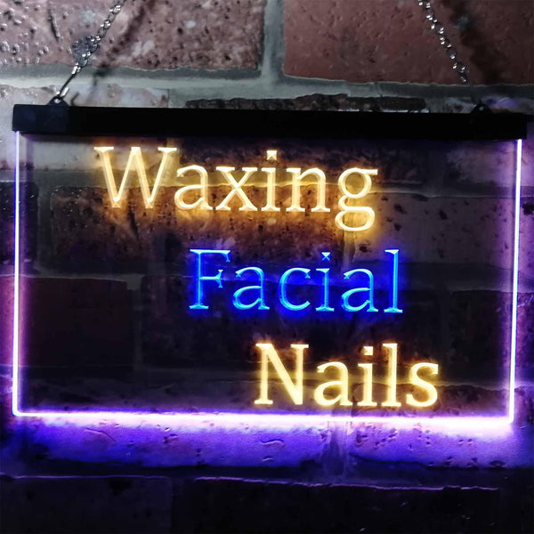 ADVPRO Waxing Facial Nails Beauty Salon Dual Color LED Neon Sign st6-m0114 - Blue & Yellow