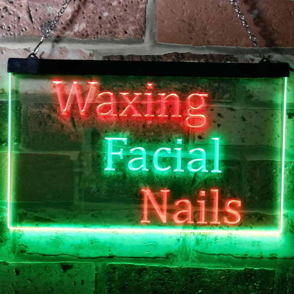 ADVPRO Waxing Facial Nails Beauty Salon Dual Color LED Neon Sign st6-m0114 - Green & Red