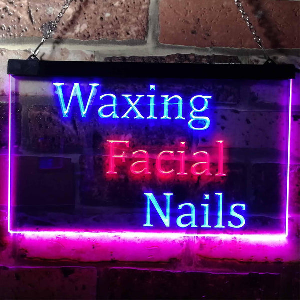 ADVPRO Waxing Facial Nails Beauty Salon Dual Color LED Neon Sign st6-m0114 - Red & Blue