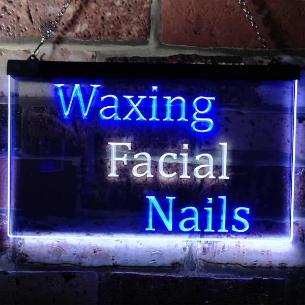 ADVPRO Waxing Facial Nails Beauty Salon Dual Color LED Neon Sign st6-m0114 - White & Blue