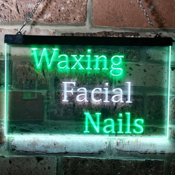 ADVPRO Waxing Facial Nails Beauty Salon Dual Color LED Neon Sign st6-m0114 - White & Green