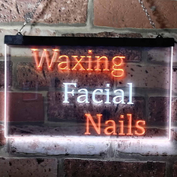 ADVPRO Waxing Facial Nails Beauty Salon Dual Color LED Neon Sign st6-m0114 - White & Orange