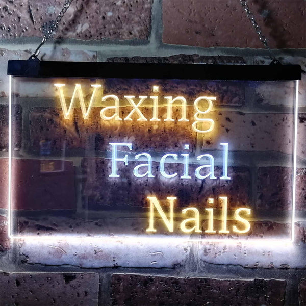 ADVPRO Waxing Facial Nails Beauty Salon Dual Color LED Neon Sign st6-m0114 - White & Yellow