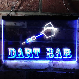 ADVPRO Dart Bar Club VIP Beer Pub Dual Color LED Neon Sign st6-m0118 - White & Blue