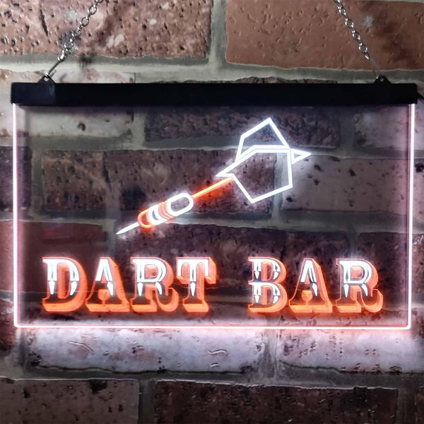 ADVPRO Dart Bar Club VIP Beer Pub Dual Color LED Neon Sign st6-m0118 - White & Orange
