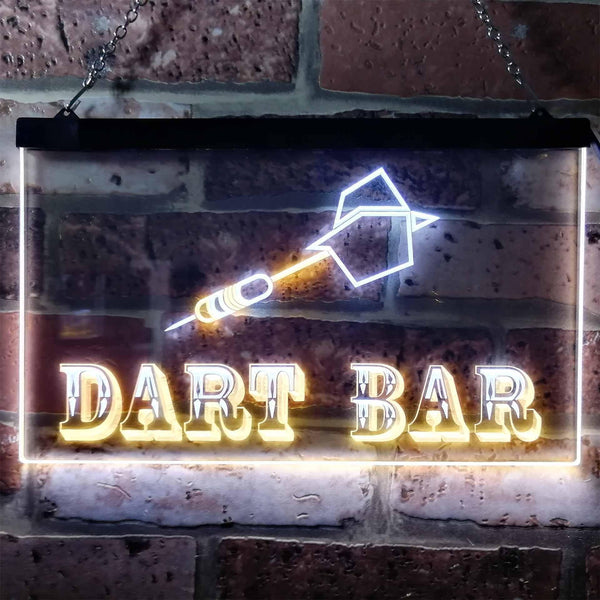 ADVPRO Dart Bar Club VIP Beer Pub Dual Color LED Neon Sign st6-m0118 - White & Yellow