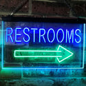 ADVPRO Restroom Arrow Point to Right Toilet Dual Color LED Neon Sign st6-m2049 - Green & Blue