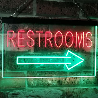 ADVPRO Restroom Arrow Point to Right Toilet Dual Color LED Neon Sign st6-m2049 - Green & Red