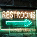 ADVPRO Restroom Arrow Point to Right Toilet Dual Color LED Neon Sign st6-m2049 - Green & Yellow