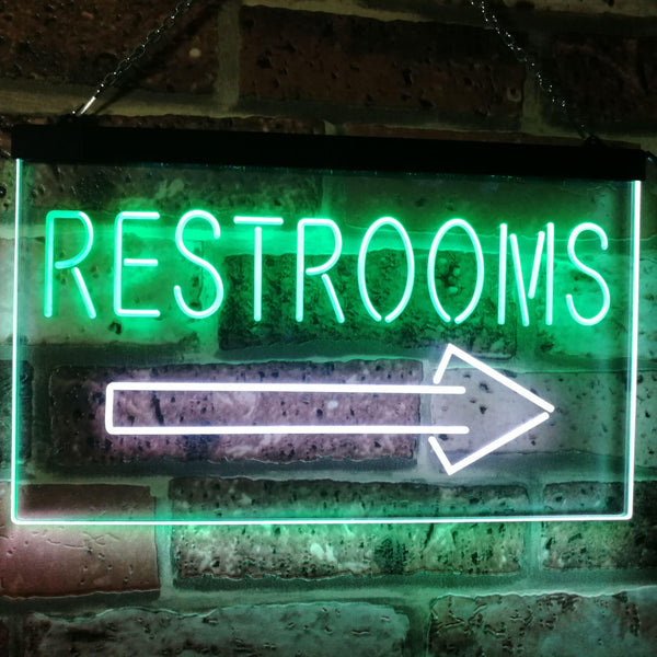 ADVPRO Restroom Arrow Point to Right Toilet Dual Color LED Neon Sign st6-m2049 - White & Green