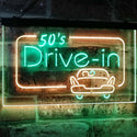 ADVPRO 50s Drive in Vintage Display Home Decor Dual Color LED Neon Sign st6-m2076 - Green & Yellow