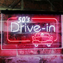 ADVPRO 50s Drive in Vintage Display Home Decor Dual Color LED Neon Sign st6-m2076 - White & Red