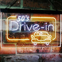ADVPRO 50s Drive in Vintage Display Home Decor Dual Color LED Neon Sign st6-m2076 - White & Yellow