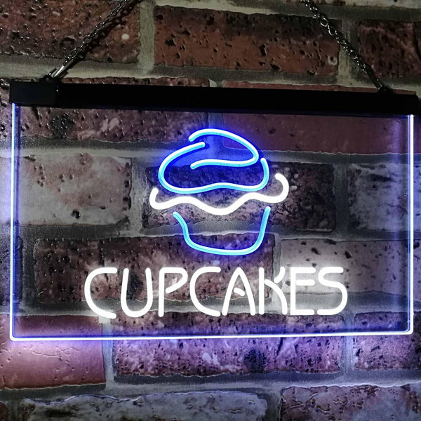 ADVPRO Cupcakes Bakery Shop Indoor Display Dual Color LED Neon Sign st6-m2106 - White & Blue