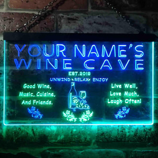ADVPRO Name Personalized Custom Wine Cave Bar Pub Neon Light Sign Dual Color LED Neon Sign st6-qw-tm - Green & Blue