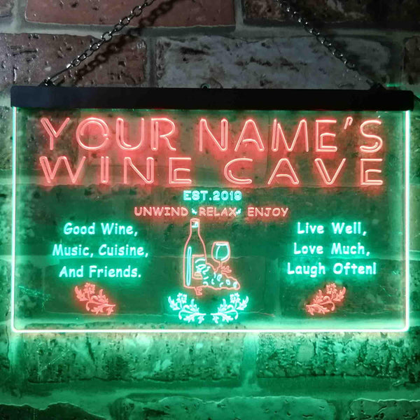 ADVPRO Name Personalized Custom Wine Cave Bar Pub Neon Light Sign Dual Color LED Neon Sign st6-qw-tm - Green & Red
