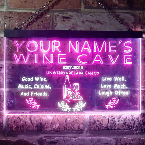 ADVPRO Name Personalized Custom Wine Cave Bar Pub Neon Light Sign Dual Color LED Neon Sign st6-qw-tm - White & Purple