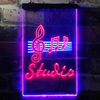 ADVPRO Studio Music Notes Bedroom  Dual Color LED Neon Sign st6-s0001 - Blue & Red