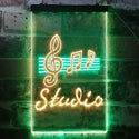 ADVPRO Studio Music Notes Bedroom  Dual Color LED Neon Sign st6-s0001 - Green & Yellow